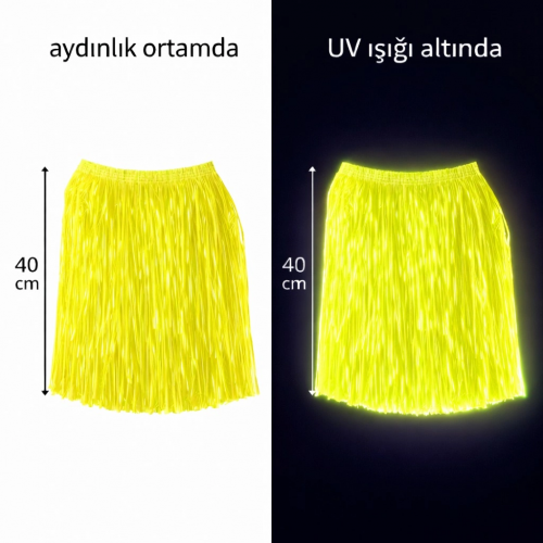 Neon Sarı Hawaii Parti Eteği 40 Cm Neon Sarı Hawaii Parti Eteği 40 Cm