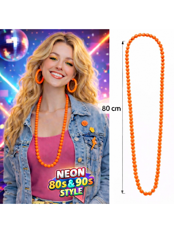 Neon Turuncu Boncuk Kolye 80 Cm – Retro 80’ler 90’lar Parti Aksesuar… Neon Turuncu Boncuk Kolye 80 Cm – Retro 80’ler 90’lar Parti Aksesuar…
