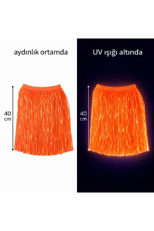 Neon Turuncu Hawaii Parti Eteği 40 Cm&hellip;
