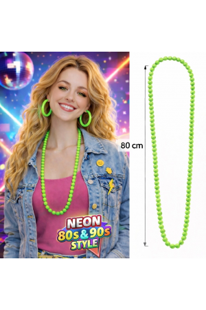 Neon Yeşil Boncuk Kolye 80 Cm – Retro 80’ler 90’lar Parti Aksesuarą Neon Yeşil Boncuk Kolye 80 Cm – Retro 80’ler 90’lar Parti Aksesuarą