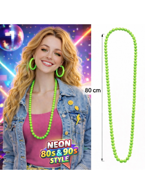 Neon Yeşil Boncuk Kolye 80 Cm – Retro 80’ler 90’lar Parti Aksesuarą Neon Yeşil Boncuk Kolye 80 Cm – Retro 80’ler 90’lar Parti Aksesuarą