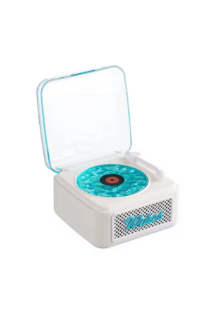 Nostalji Mini Plak Görünümlü Radyolu Bluetooth Hoparlör 3d Ses Dalgas…