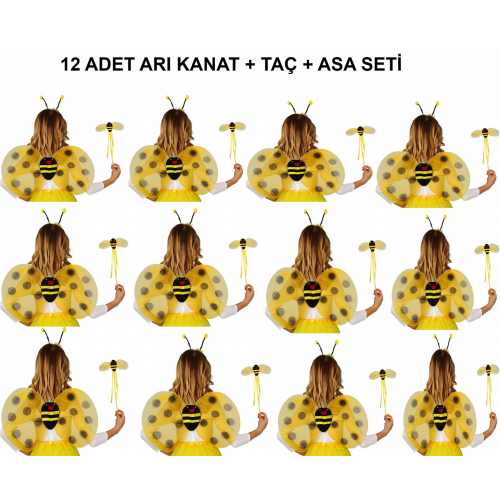 Okul Gösterileri İçin 12'li Arı Kanadı Seti - Etkinlik Kanatları