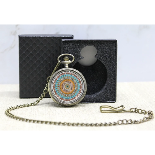 Özel Kutulu Mandala Deseni Köstekli Saat Alk4678