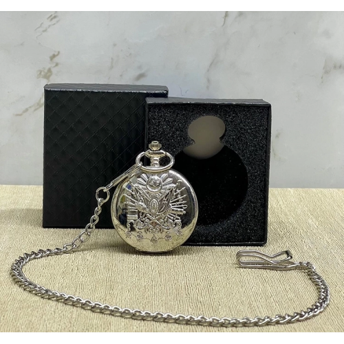 Özel Kutulu Osmanlı Devlet Arması Gümüş Köstekli Saat Alk4665