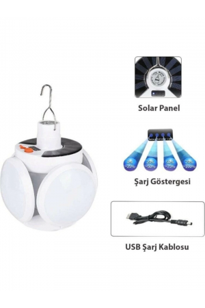 P-038 Solar Güneş Enerji Ve Usb Sarjli 5 Kanatlı&hellip;