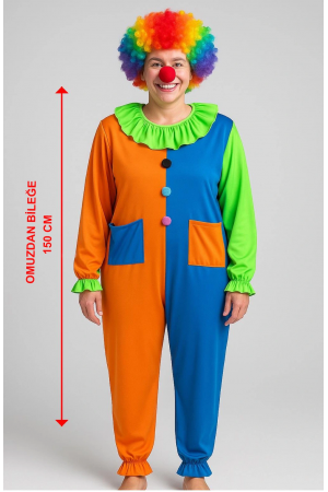 Palyaço Kostüm Seti 150 Cm (peruk + Burun + Kostüm)&hellip;