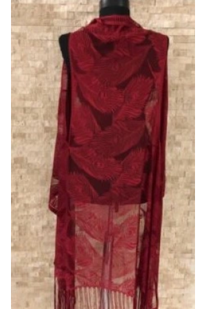 Pareo Dantel Yelek Mayo Bikini Üzeri Yaprak Desenli Püsküllü Plaj Elbi&hellip;