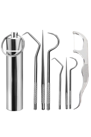Paslanmaz Çelik Ağız Diş Tartar Sökücü Temizlik Bakım Seti 8 Parç…