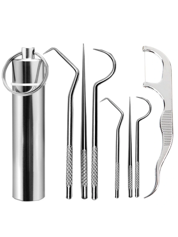 Paslanmaz Çelik Ağız Diş Tartar Sökücü Temizlik Bakım Seti 8 Parç&hellip;
