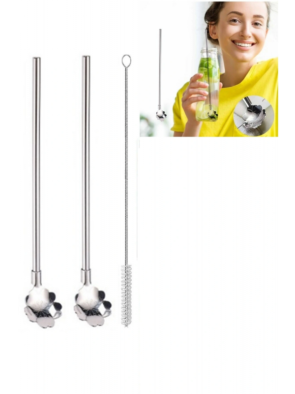 Paslanmaz Metal 2 Li Kaşıklı Pipet Fırça Seti&hellip;