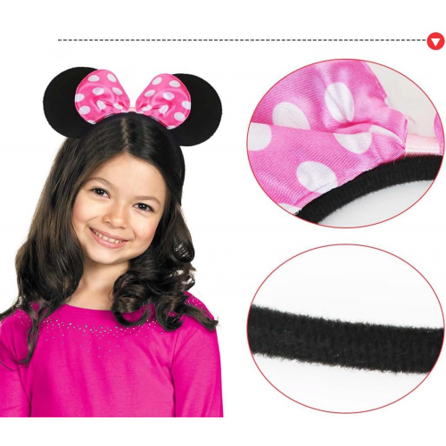 Pembe Fiyonklu Minnie Mouse Tacı Mini Kulak Pembe Fiyonklu Minnie Mouse Tacı Mini Kulak