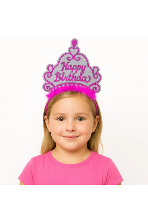 Pembe Happy Birthday Prenses Tacı – Doğum Günü Taç Aksesuarı&hellip;