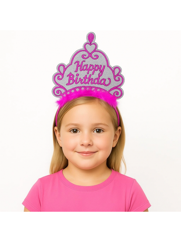 Pembe Happy Birthday Prenses Tacı – Doğum Günü Taç Aksesuarı&hellip;
