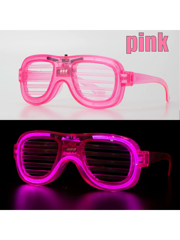 Pembe Led Işıklı Parti Gözlüğü - Neon Glow Şerit Gözlük 3 Modlu&hellip;