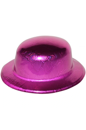 Pembe Renk Hologramlı Plastik Yuvarlak Melon 27x24 Cm&hellip;