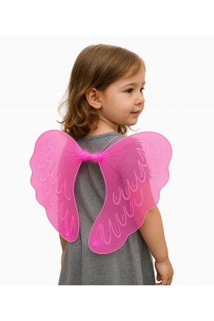 Pembe Renk Ortası Pembe Tüylü Tül Peri Kanadı 40x50 Cm&hellip;