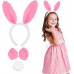 Pembe Tavşan Kostüm Seti – Taç, Papyon, Ponpon (12’li Paket)