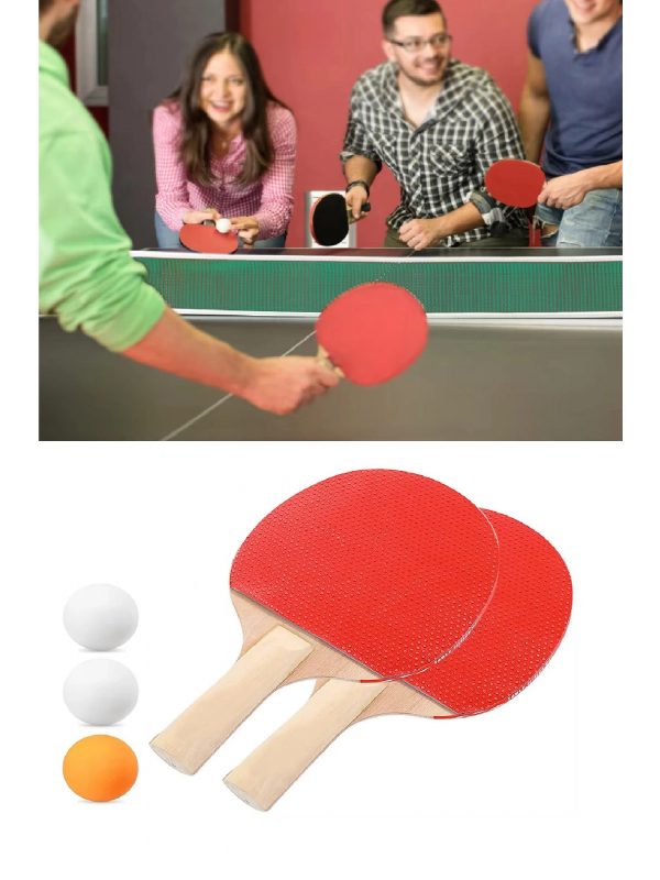 Ping Pong Masa Tenisi Seti Tenis Raketi Seti 2 Raket + 3 Ping Pong Topu  S&hellip;