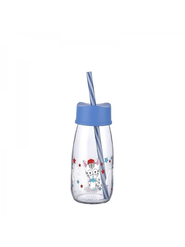 Pipetli Su Ve Süt Şişesi Cam 250 Ml - Mavi&hellip;