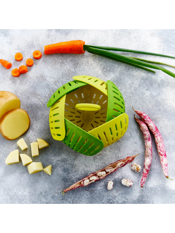 Plastik Katlanır Buharda Pişirme Aparatı Sağlıklı Haşlama Sepeti&hellip;