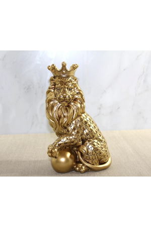 Polyester Dekoratif Taçlı Aslan Figürü Alk2574&hellip;