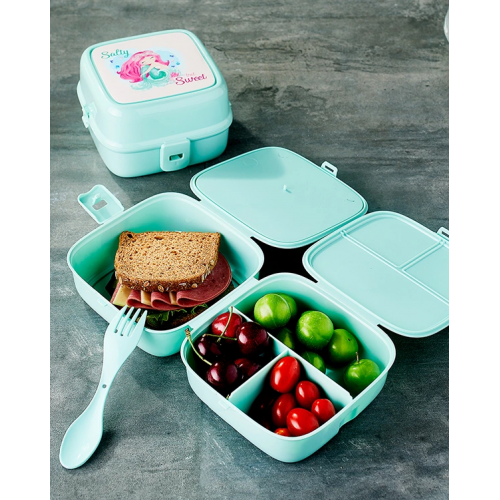 Porky Lol Desenli 4 Bölmeli Çatallı Beslenme Kabı - Diyet Kabı Porky Lol Desenli 4 Bölmeli Çatallı Beslenme Kabı - Diyet Kabı