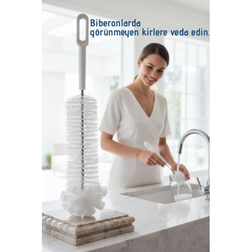 Premium Lüks Şişe Ve Biberon Fırçası - Ultra Dayanıklı Profesyonel Temizlik & Kristal Parlaklık