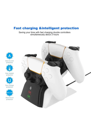 Ps5 Dualsense /ps5 Slim/ps5 Pro Gamepad Hızlı Şarj İstasyonu Çift…