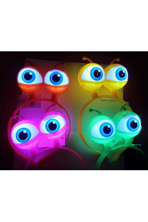 Rengarenk 3 Farklı Fonksiyonda Yanan Led Işıklı Uzaylı Göz Taç 1 Ad&hellip;