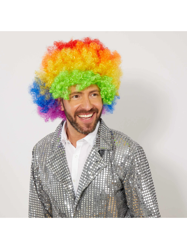 Rengarenk Kıvırcık Afro Bonus Peruk&hellip;