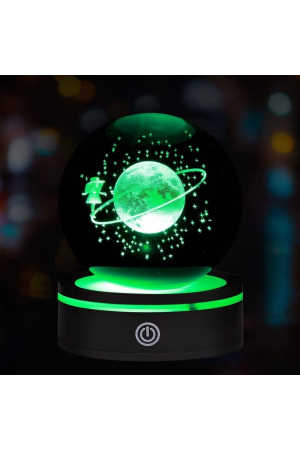 Renk Değiştiren Satürnlü Kız Dönen Cam Küre&hellip;