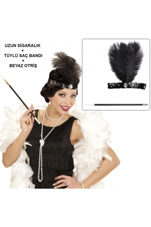 Retro Charliston Beyaz OtriÅŸli Aksesuar Seti – 20'ler 90… Retro Charliston Beyaz OtriÅŸli Aksesuar Seti – 20'ler 90…