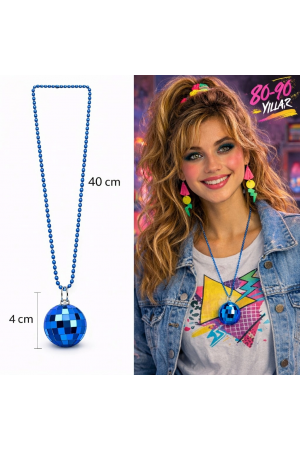 Retro Disko Topu Şekilli 80'ler 90'lar Mavi Renk Plastik &hellip;