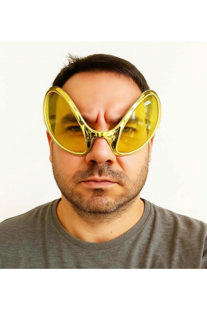 Retro Gözlük - 80 Li 90 Lı Yıllar Parti Gözlüğü Gold Renk 8x13 Cm&hellip;