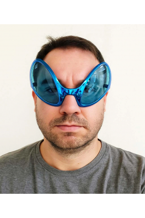 Retro Gözlük - 80 Li 90 Lı Yıllar Parti Gözlüğü Mavi Renk 8x13 Cm&hellip;