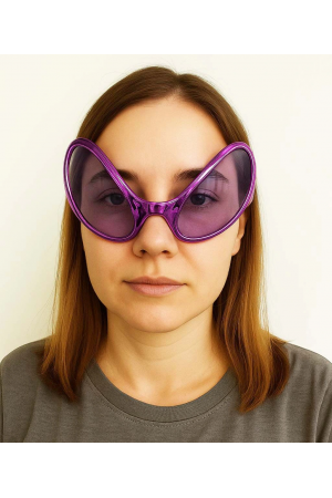 Retro Gözlük - 80 Li 90 Lı Yıllar Parti Gözlüğü Mor Renk 8x13 Cm&hellip;