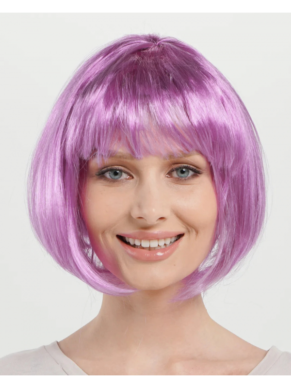 Rose Pembe Renk Düz Kesim Küt Parti Peruğu Kısa Takma Saç&hellip;