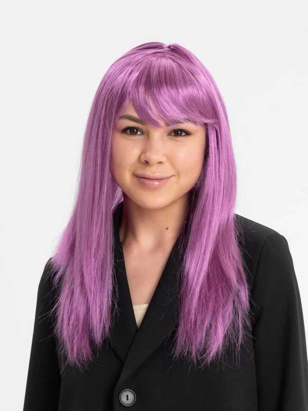 Rose Pembe Renk Düz Kesim Uzun Parti Peruğu Takma Saç&hellip;