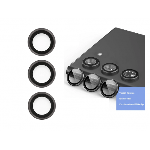 Samsung Galaxy S23 Kamera Lens Koruyucu - Siyah Samsung Galaxy S23 Kamera Lens Koruyucu - Siyah