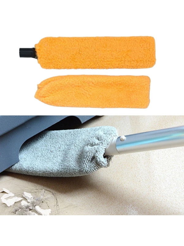 Saplı Mikrofiber Başlıklı Girintili Yüzey Temizleme Mopu Toz Alma Fı&hellip;