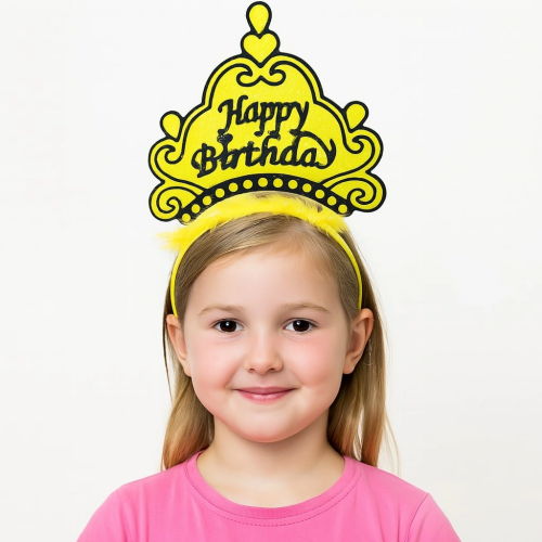 Sarı Happy Birthday Prenses Tacı – Doğum Günü Taç Aksesuarı Sarı Happy Birthday Prenses Tacı – Doğum Günü Taç Aksesuarı
