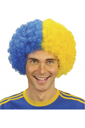 Sarı Lacivert Kıvırcık Afro Bonus Peruk Taraftar Bonus Saç&hellip;