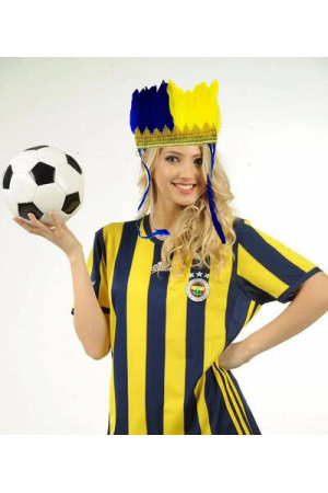 Sarı Lacivert Taraftar Tüylü Saç Bandı&hellip;