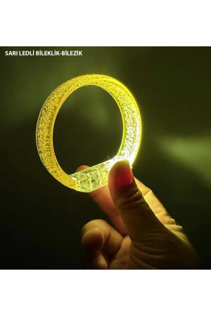 Sarı Led Işıklı Baskı Yapılabilen Pilli Bileklik Bilezik 1,&hellip;