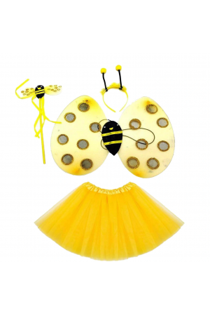 Sarı Renk Arı Kanadı Kostüm Seti (tütü, Kanat, Taç, Asa)&hellip;