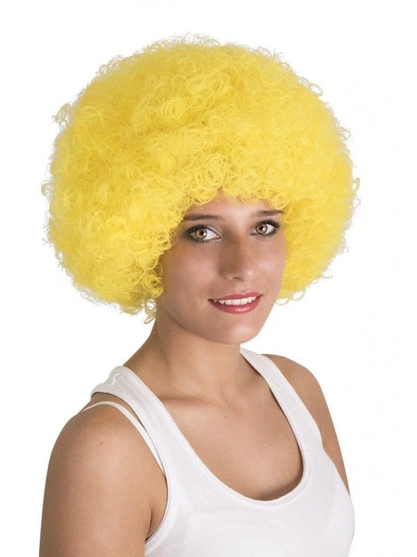 Sarı Renk Kıvırcık Afro Bonus Peruk&hellip;