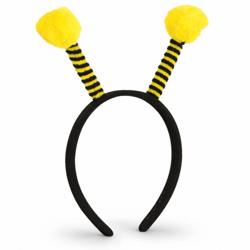 Sarı Siyah Arı Antenli Taç - Çocuk Arı Tacı Mega Ponponlu Sarı Siyah Arı Antenli Taç - Çocuk Arı Tacı Mega Ponponlu