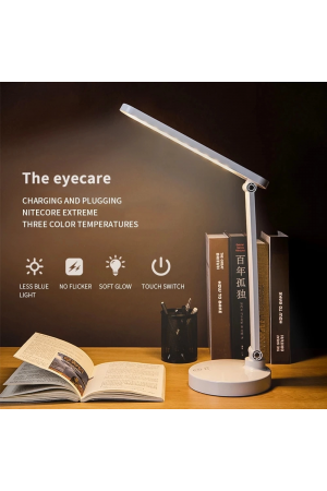 Şarjlı 40 Led Çalışma Okuma Işığı Kademeli Masa Lambası Ayar&hellip;