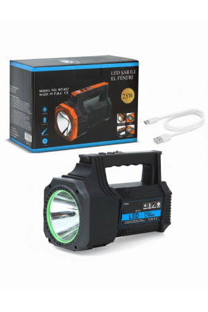 Şarjlı Dev Boy El Feneri 25w Süper Parlak Led El Lambası Kamp, Av Ve G&hellip;